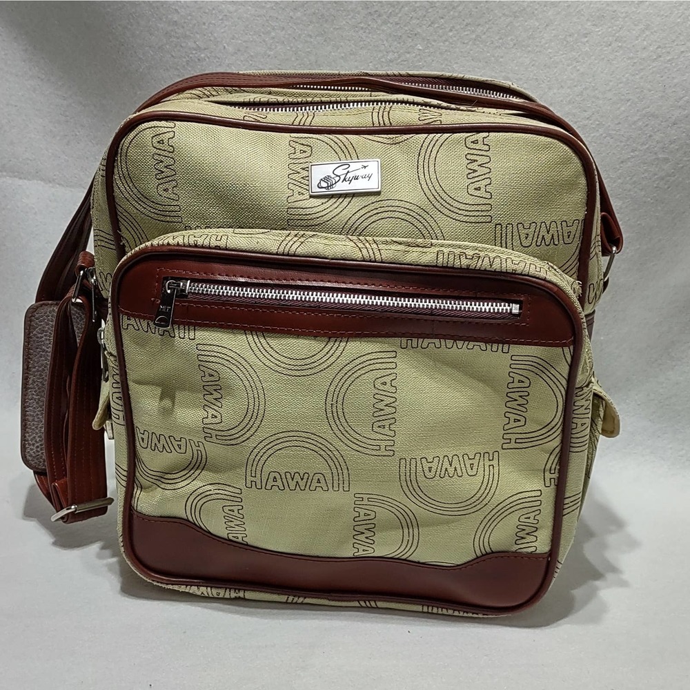 Vintage Skyway Travel Crossbody Bag Hawaii Rainbows